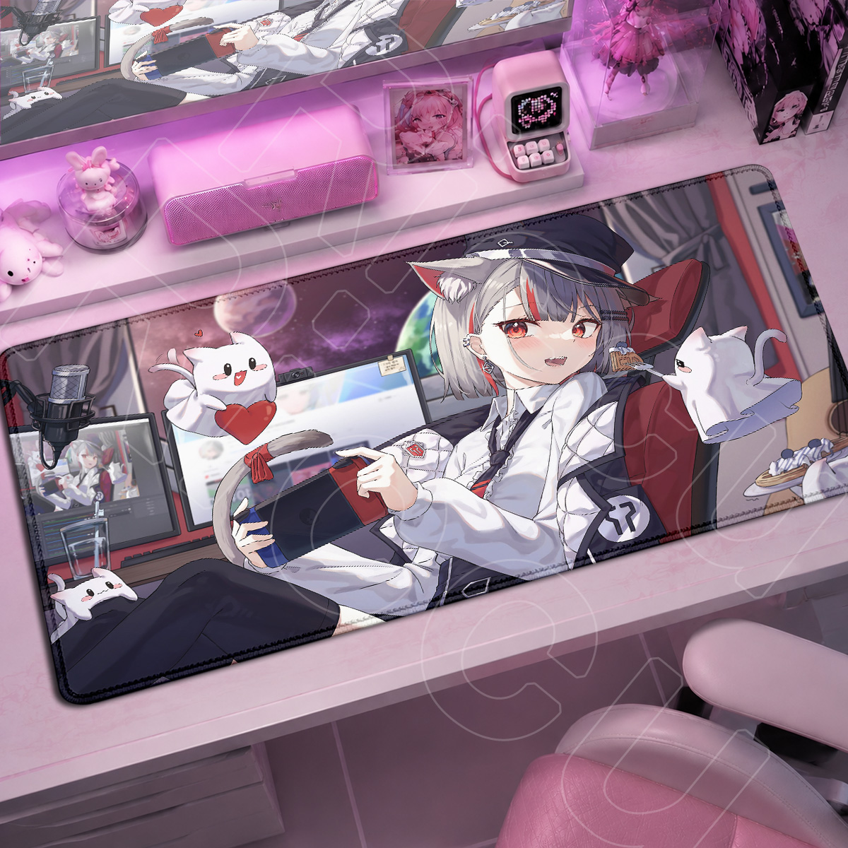 Gaming Keyboard High Ground - Kawaii Girl Neneko Mashiro StelLive Anime
