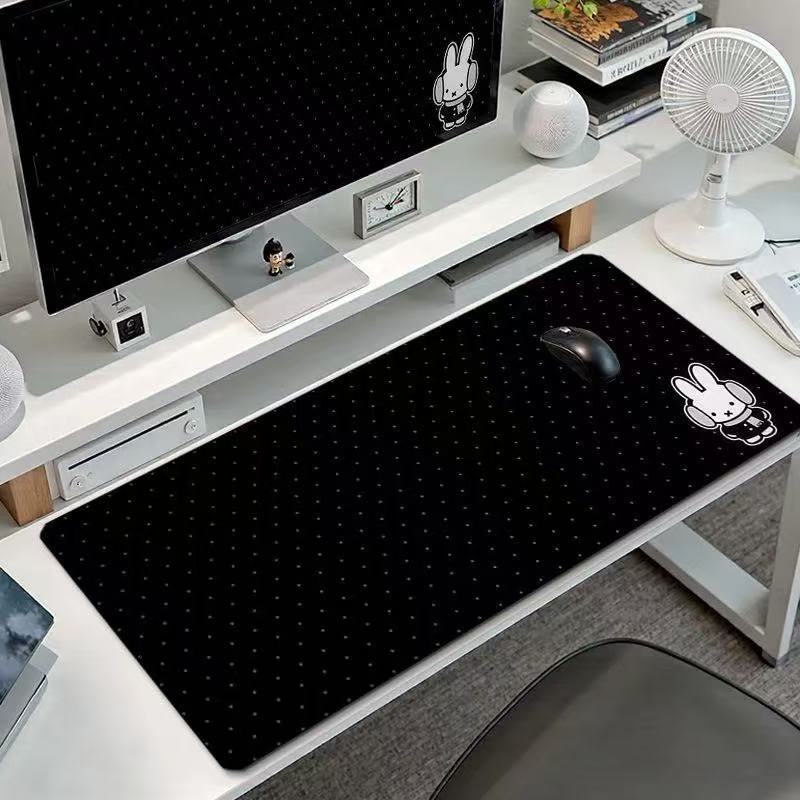 Gaming Keyboard Nearby - Cute Miffy Rabbit Large Mouse Pad