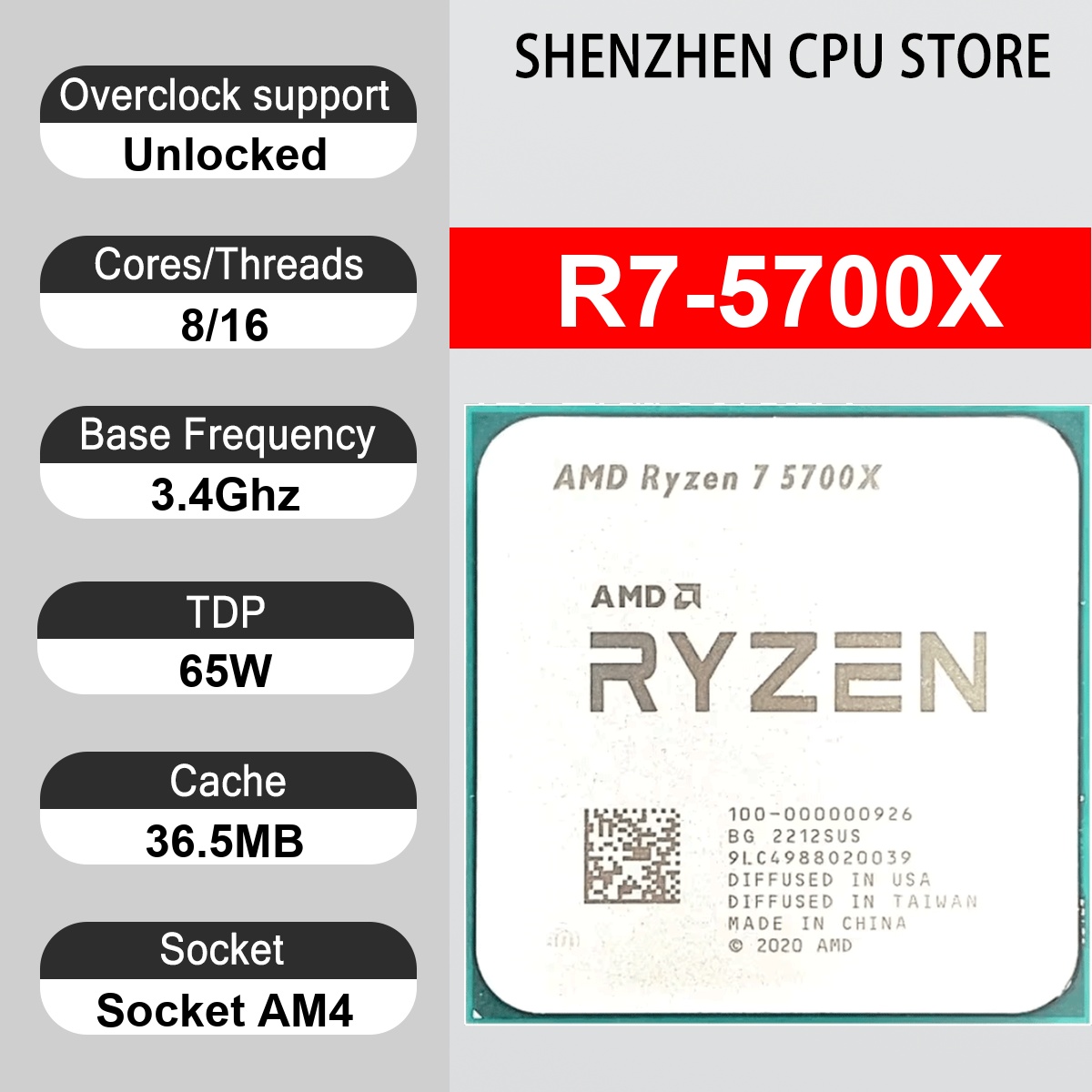 Amd Cpu Ryzen 7 - AMD Ryzen 7 5700X 8-Core 16-Thread