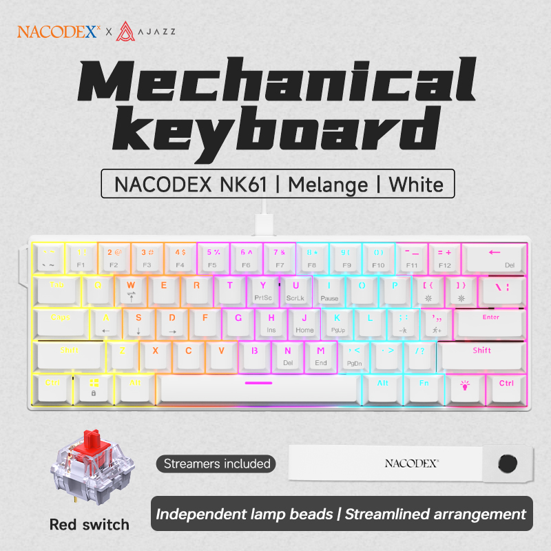 AJAZZ NK61 Wired Mechanical Ga - đánh giá và giá Gaming Keyboard Hot Swappable