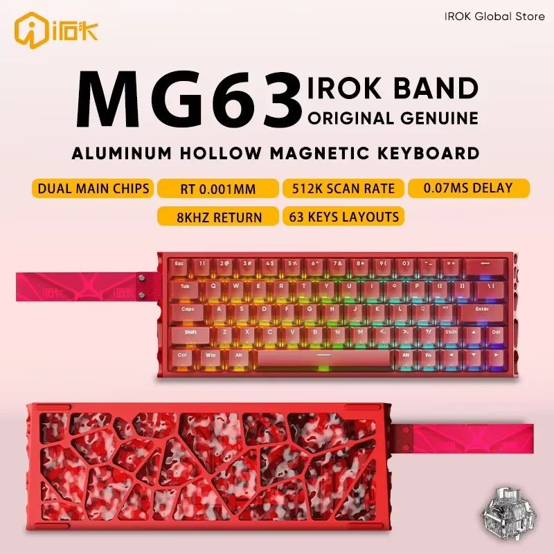 IROK MG63 Dual-core 63 Keys Ma - đánh giá và giá Gaming Keyboard Hot Swappable