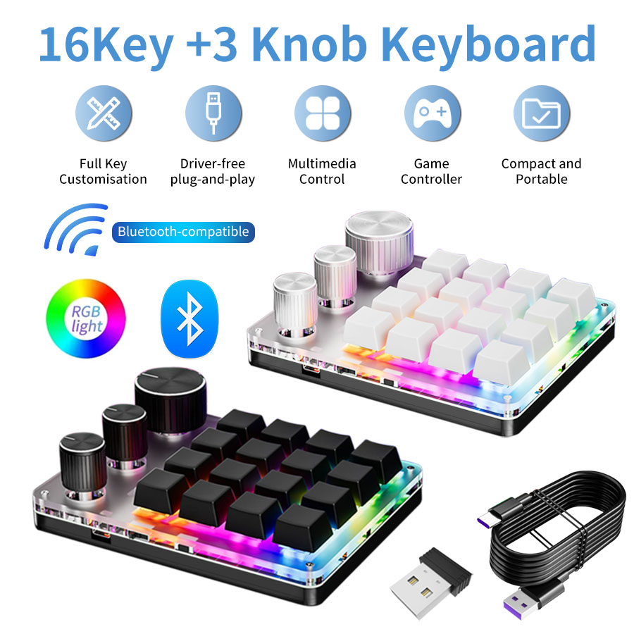 RGB Wireless Bluetooth 3Modes  - đánh giá và giá Gaming Keyboard Mini