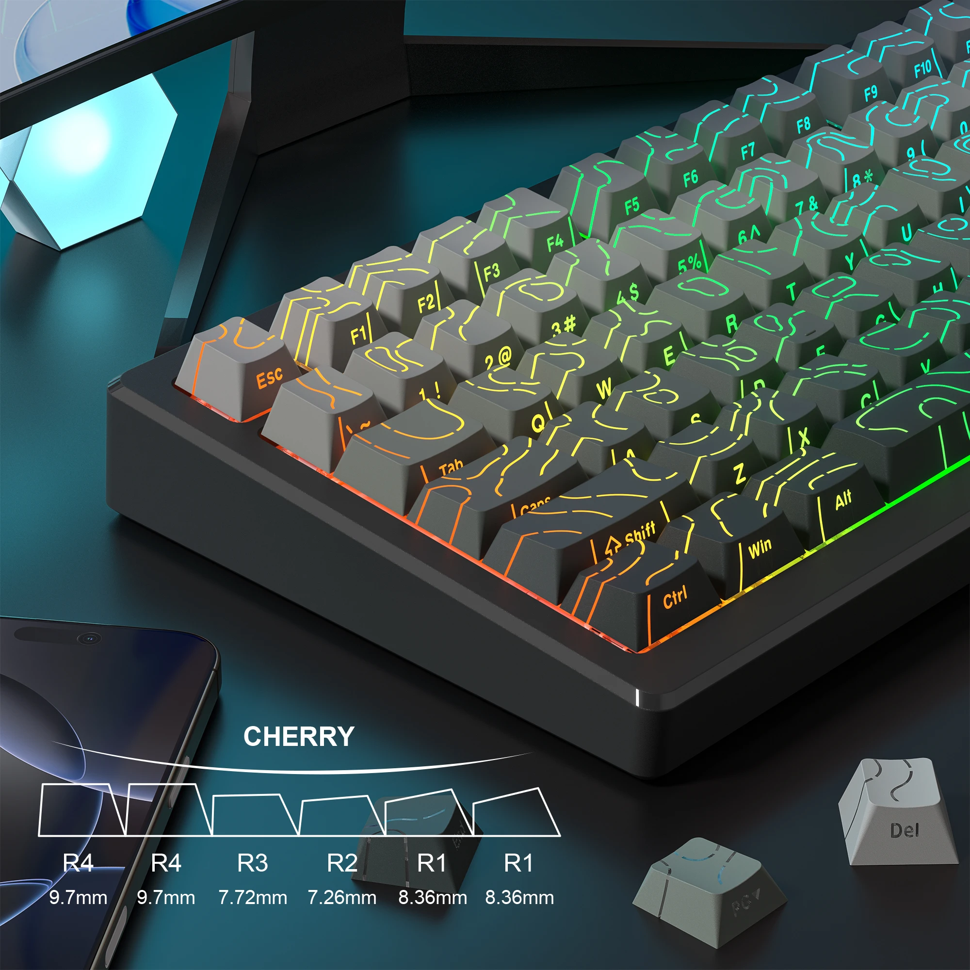 134 Key Polar Day Topographic  - đánh giá và giá Gaming Keyboard Nearby